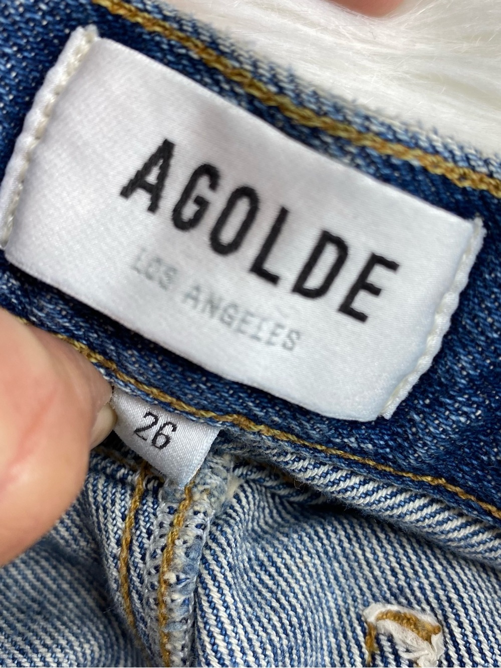 Agolde Light Blue Straight-Leg Denim Skirt with Center Slit - Picture 7 of 11